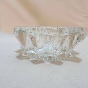 Art deco ashtray in old vintage molded glass glass pocket emptier