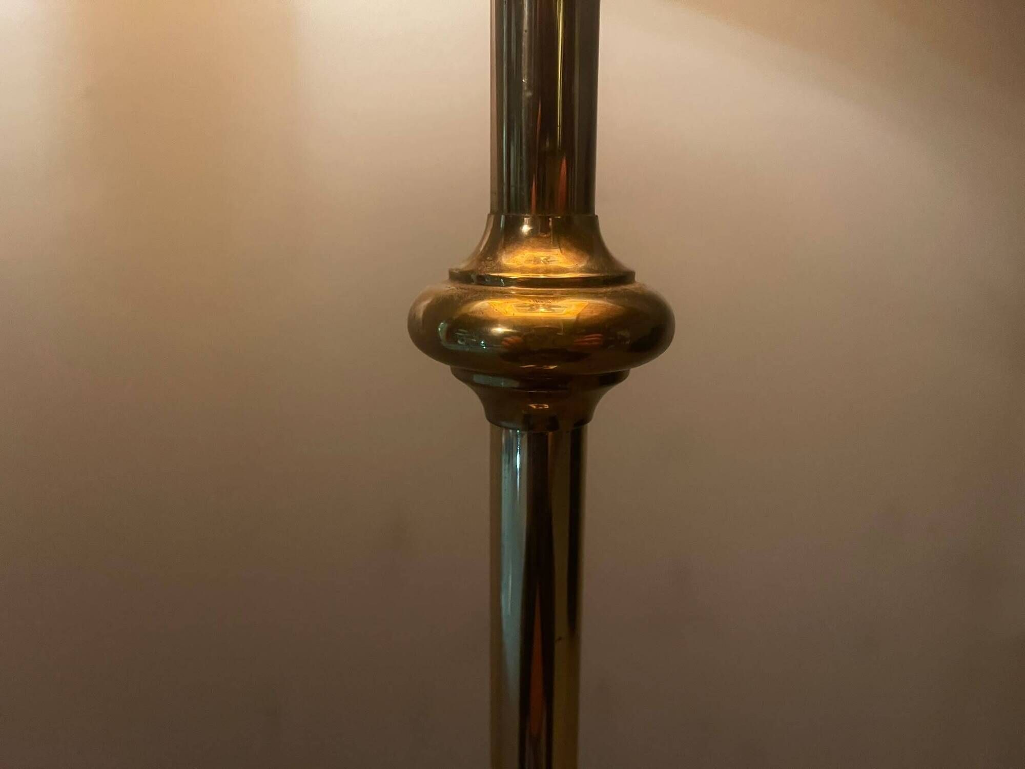 Exceptional French Hollywood Regency Brass Floor Lamp