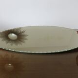 Beveled oval mirror 50s 60s 40x20cm