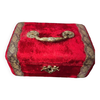Victorian velvet sewing box