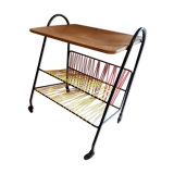 Serving table magazines rack with scoubidou