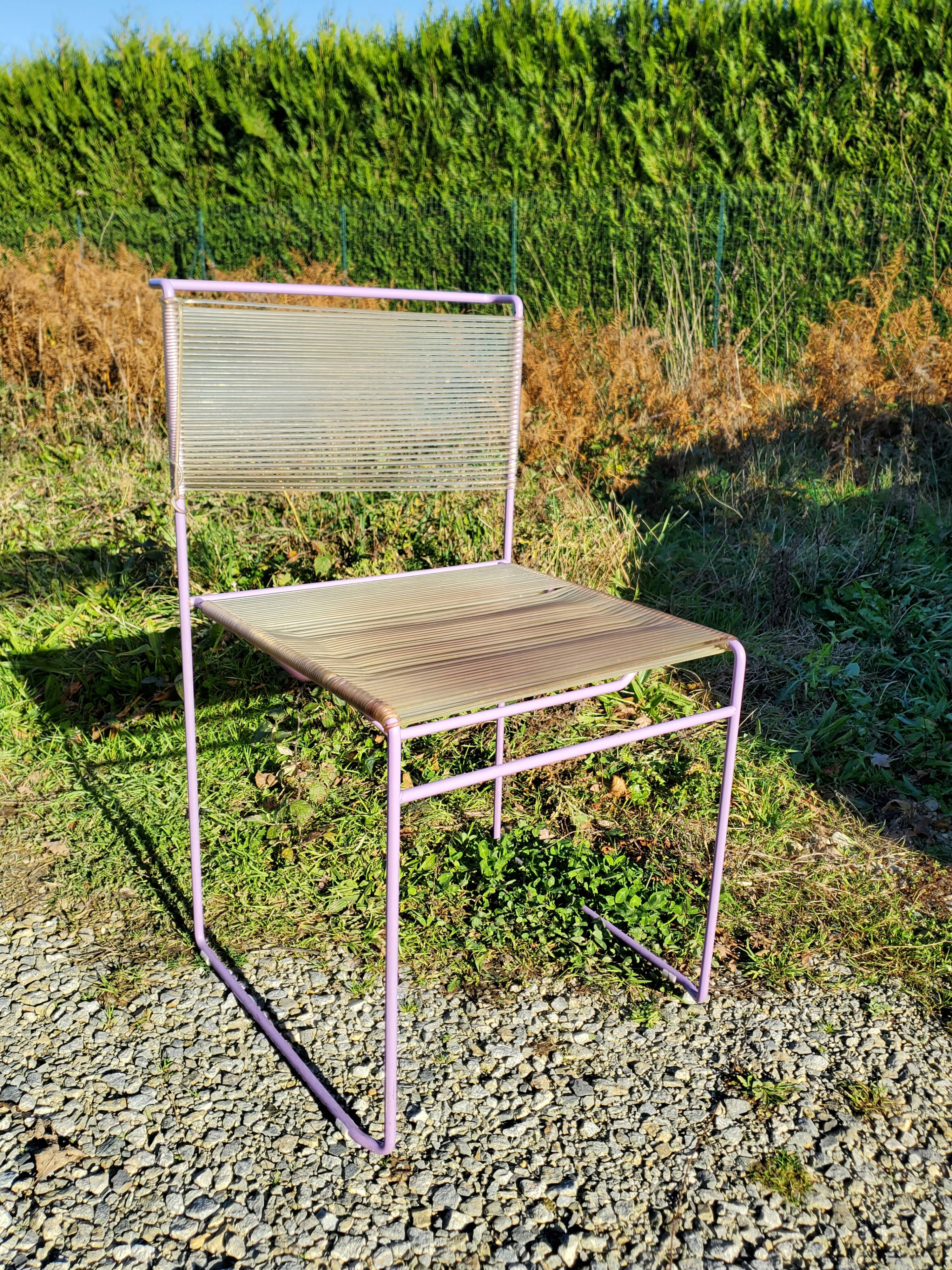 Set of 4 vintage Spaghetti FlyLine chairs