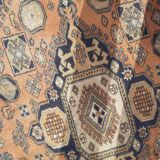 Tapis d'orient ancien fond orange 233x268cm