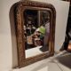 Old Louis Philippe style mirror in wood and plaster with mercury ice cream