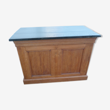 Store counter two drawers old solid blond oak
