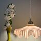 Suspension abat-jour vintage en opaline rose