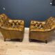 Set of 2 leather club chairs