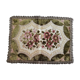 Velvet placemat embroidered with flowers enhanced with golden threads Napoleon III era