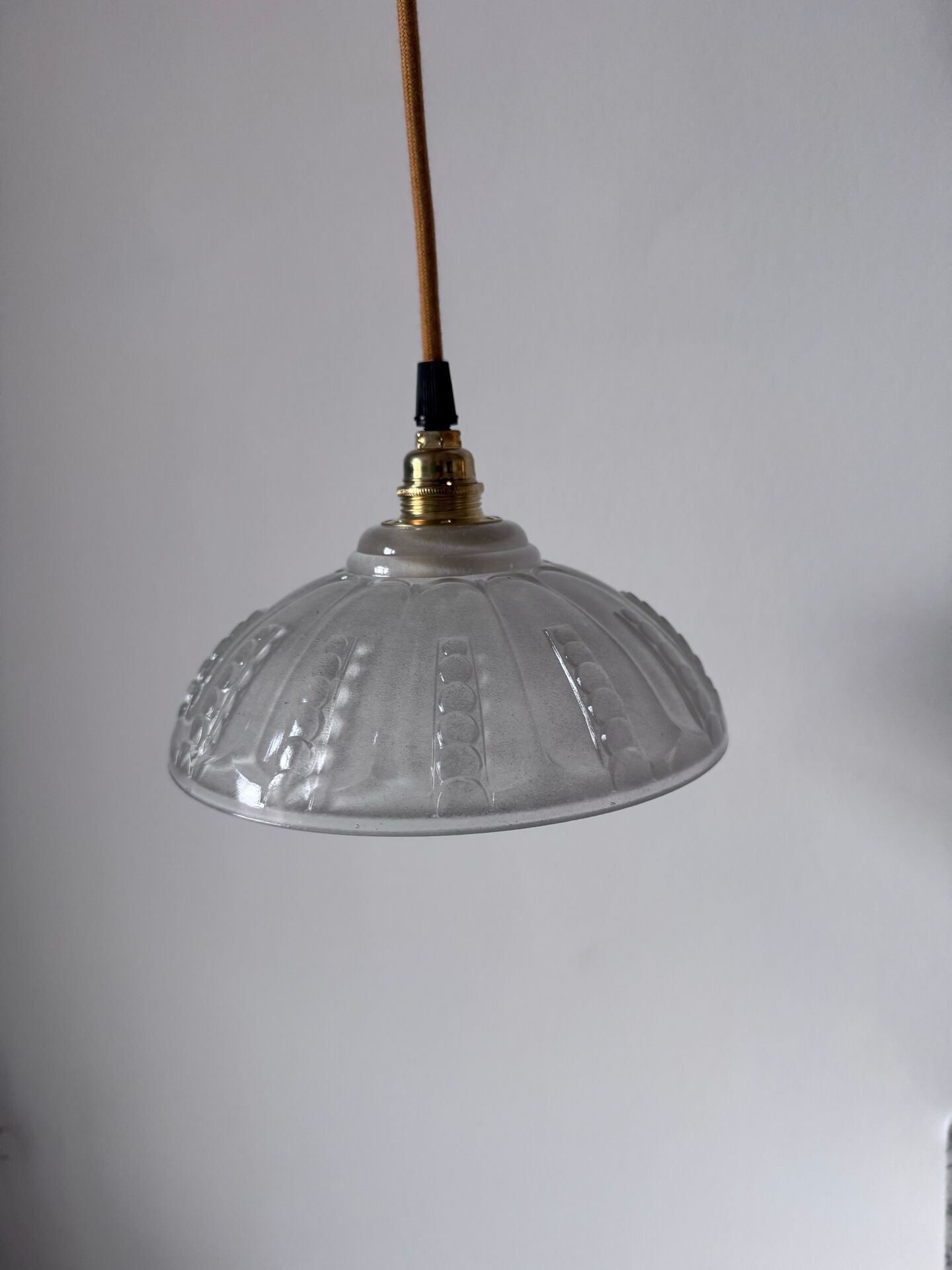 Pair of moulded glass light fixtures