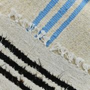 Tapis de chanvre vintage texturé neutre, 168x304cm
