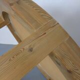 Large pine and ceramic coffee table by Lisbeth Sallingboe for Sallingboe, Denmark, 1970s.