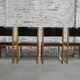 4 vintage chairs upholstered with skai