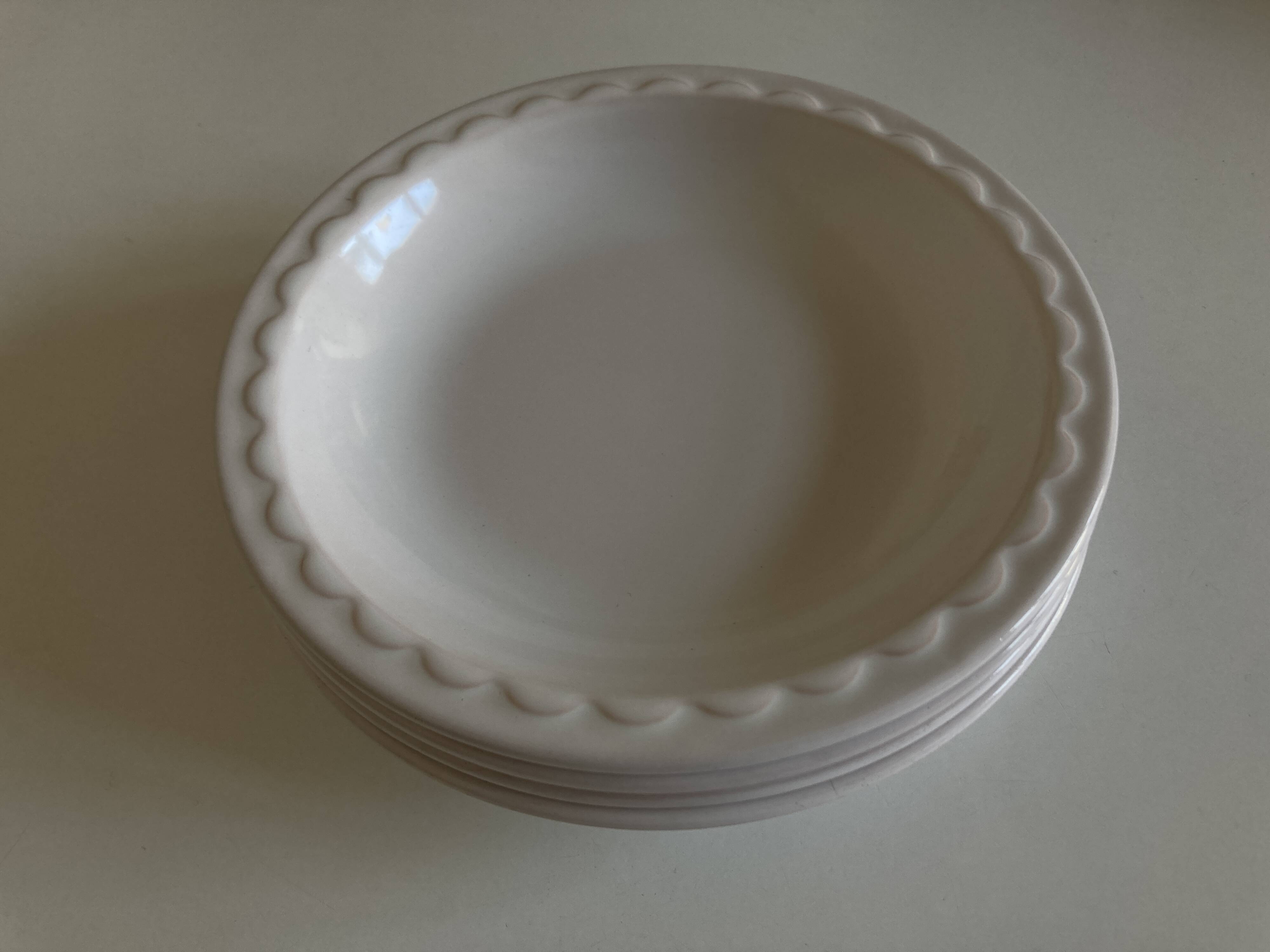 Set of 4 Festons soup plates by Pierre Motton Gien 1970