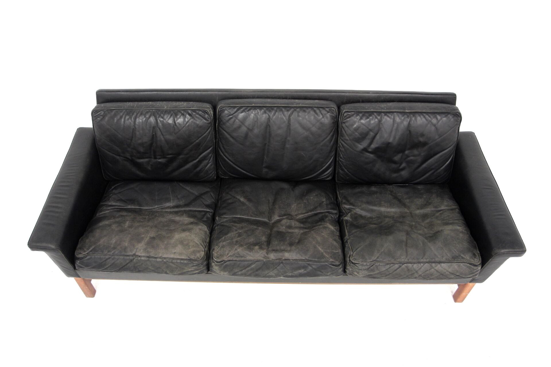 Scandinavian leather sofa 3 seater, Sweden, 1960