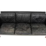 Scandinavian leather sofa 3 seater, Sweden, 1960