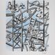 Fernand leger : les constructeurs (bleu), lithographie signée