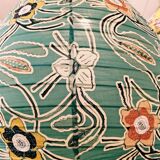 Printed fabric pear-shaped light fixture