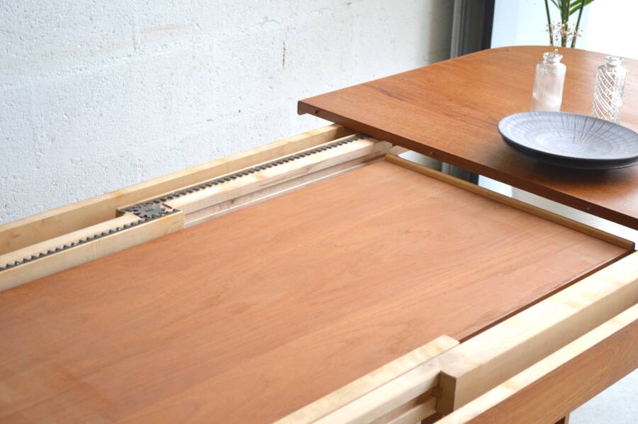 Danish table with 2 extensions, 165cm