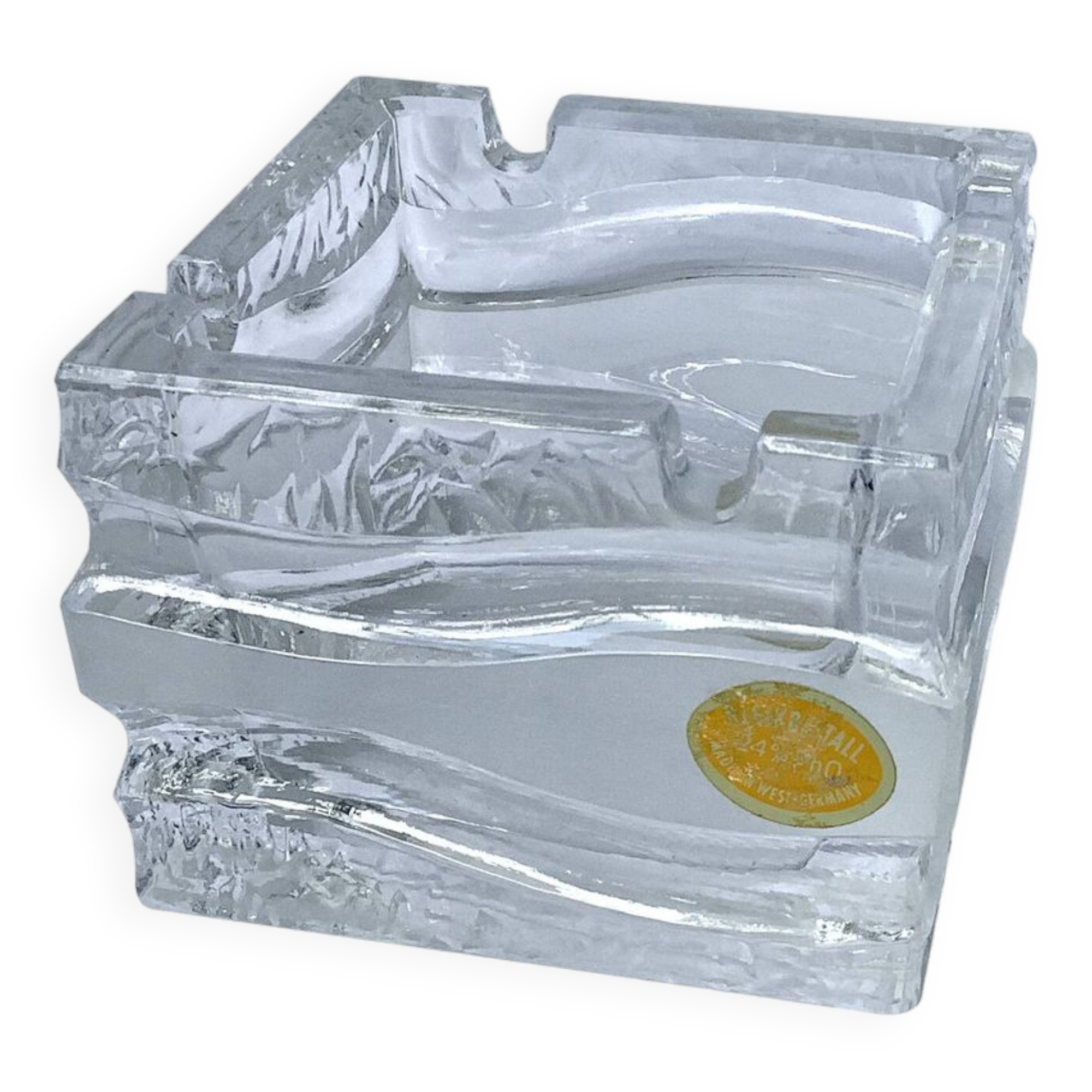 Bleikristall West Germany Modernist Design Crystal Ashtray - Cigar Ashtray