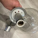 Vintage glass ball and aluminum hanging lamp