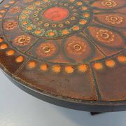 Vintage round coffee table from the 60s 70s by Raymond Corroyez in ceramic