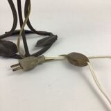 Tulip lamp in opaline and wrought iron art deco