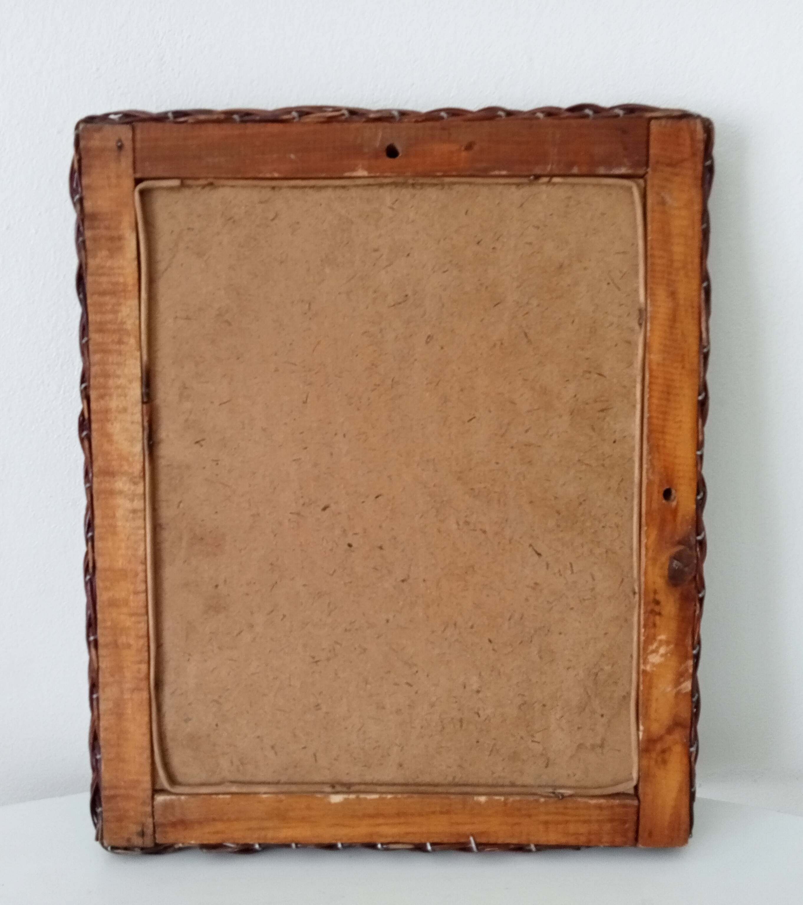 Vintage wicker mirror