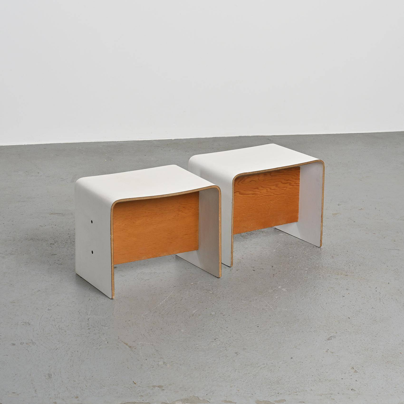 Pierre Guariche, pair of bedside tables for La Plagne, circa 1968