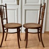 Suite of 4 viennese bistro chairs in bentwood 1900