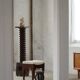 19th-century sculptural French wine press in solid wood / pedestal