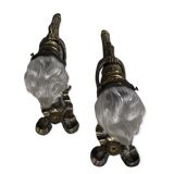 Paire d'appliques flambeaux ou torches bronze XIXème