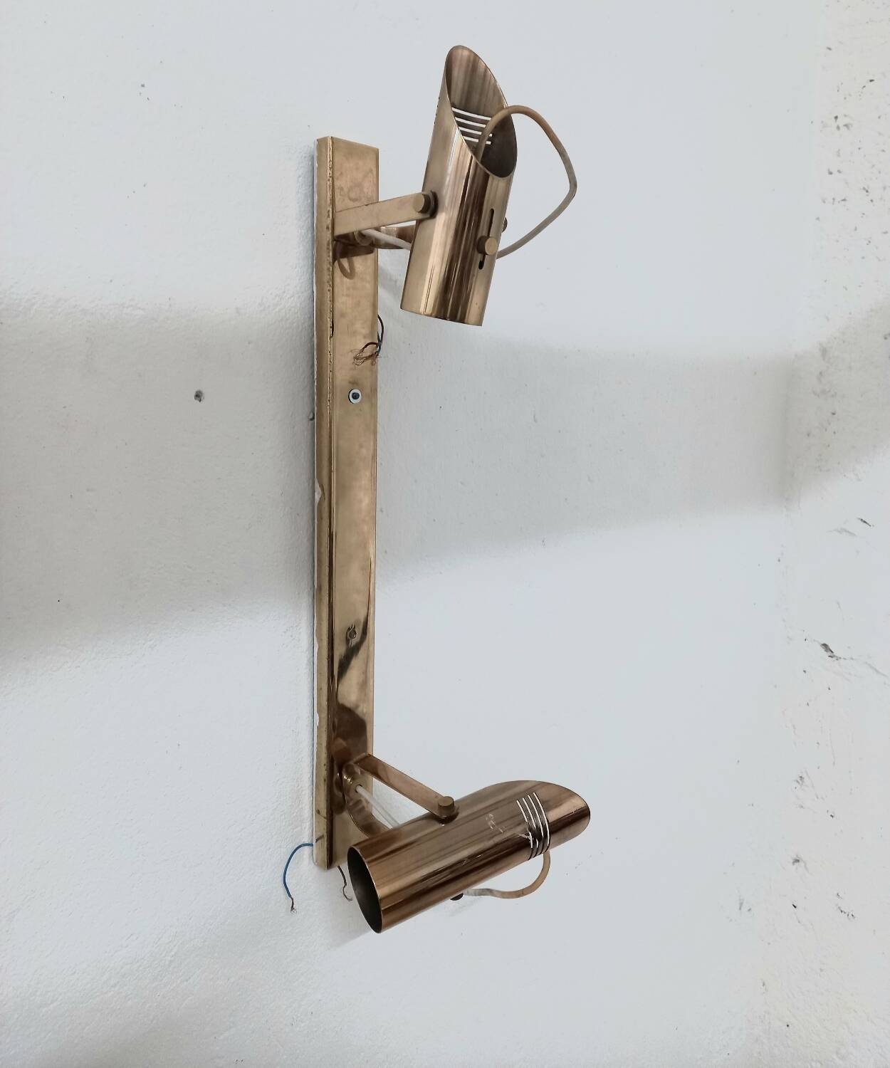 Applique 2 spots dorée années 70