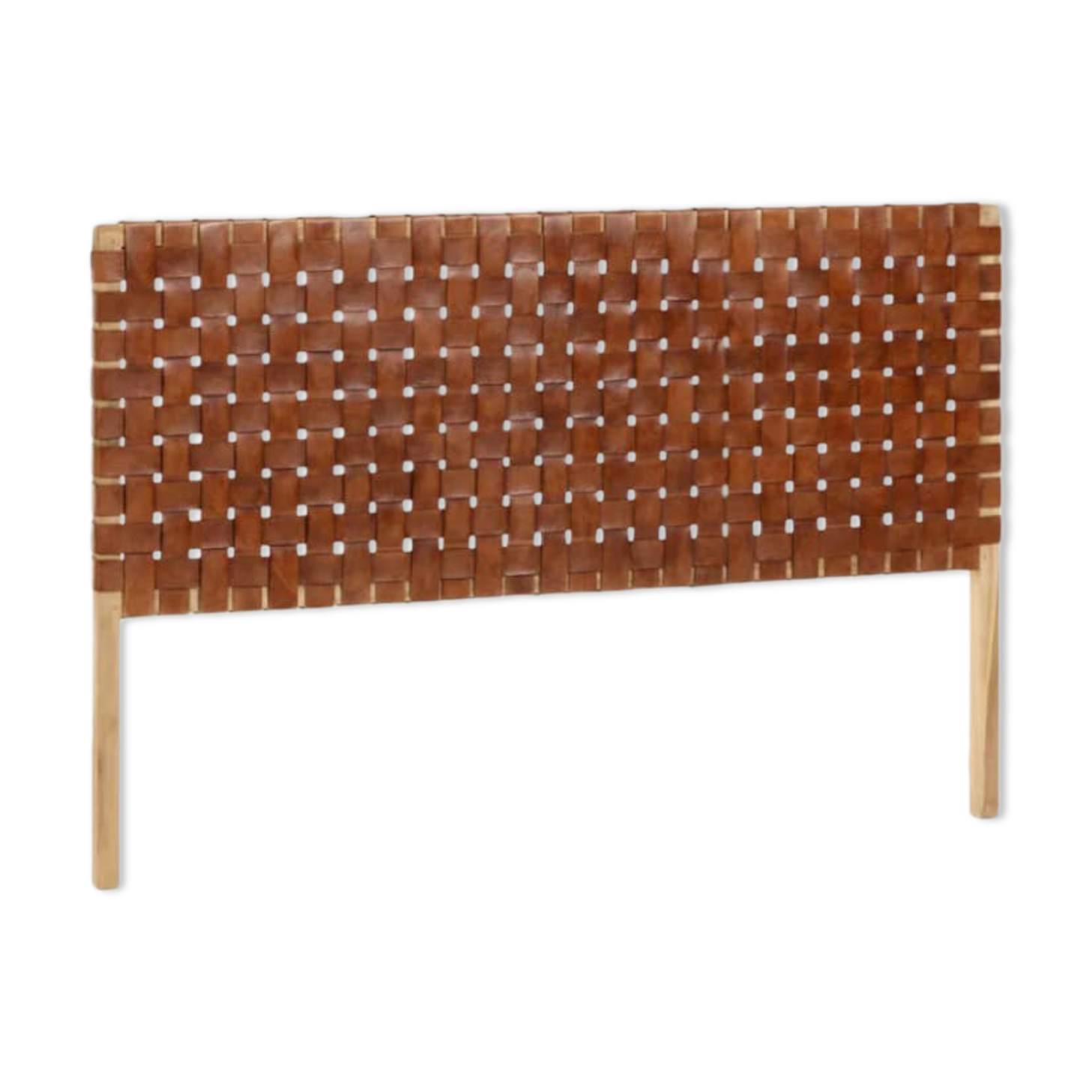 153 cm wooden and leather headboard