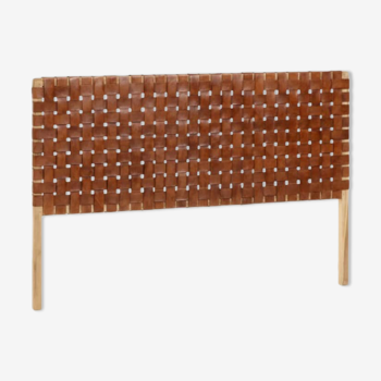 Headboard in wood and leather 153 Cm