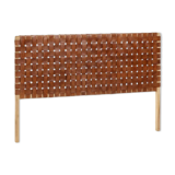 153 cm wooden and leather headboard
