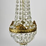 Chandelier vintage brass and glass grapevine