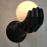 Ceramic and opaline hand lamp from the 70s-80s