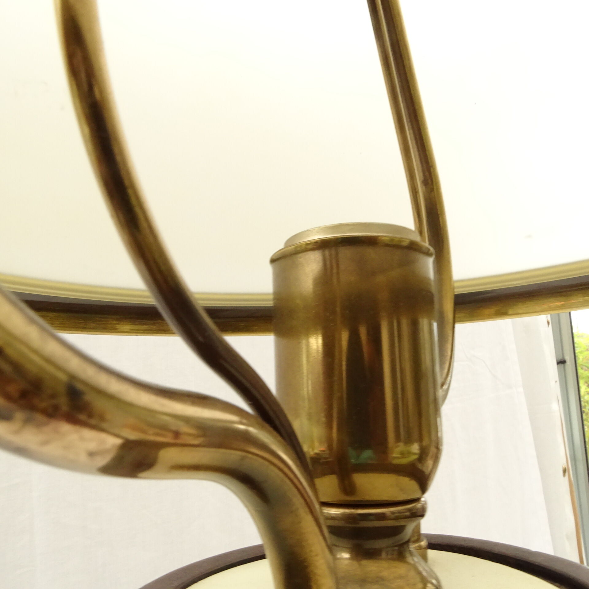 Suspension in opaque glass and solid brass