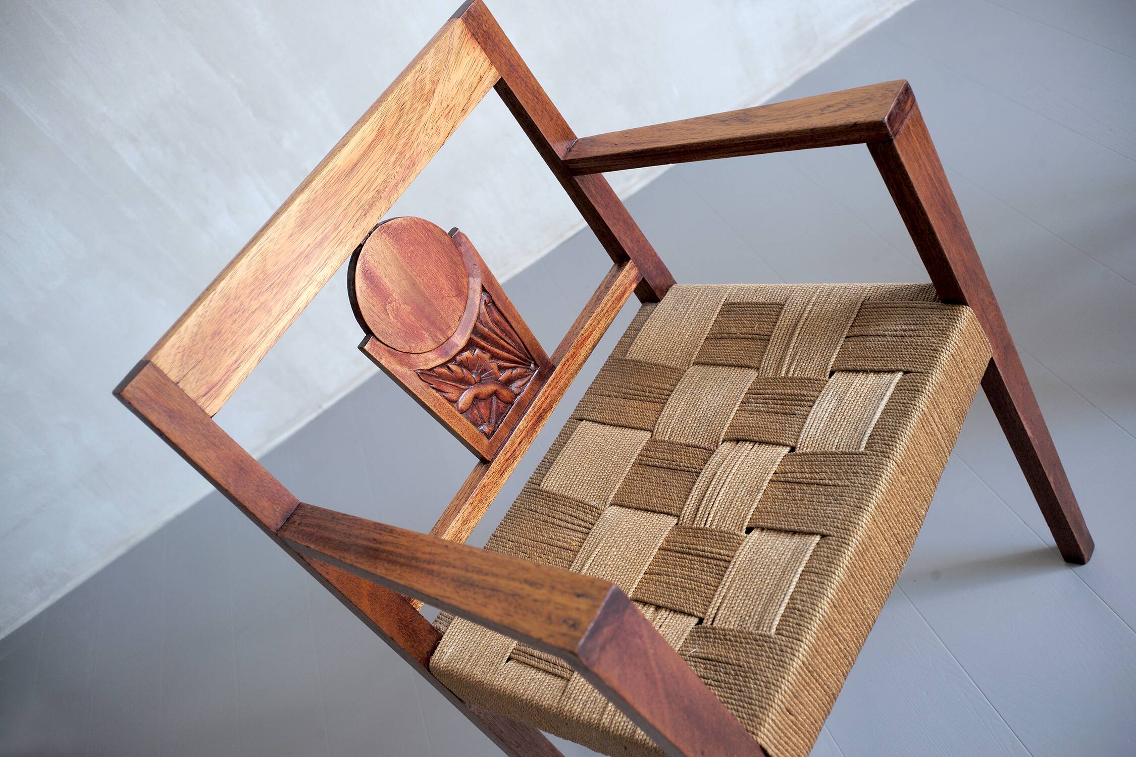 Pair of colonial armchairs, 1950