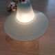 Vintage ceiling lamp suspension in glass, blue, 50s