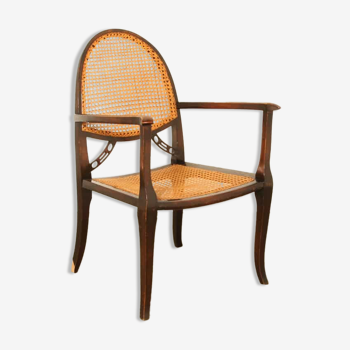 Chaise viennoise des années 1930 en osier