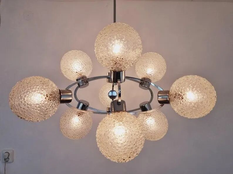 Large Midcentury Galaxy Sputnik Chandelier, Germany, 1970s