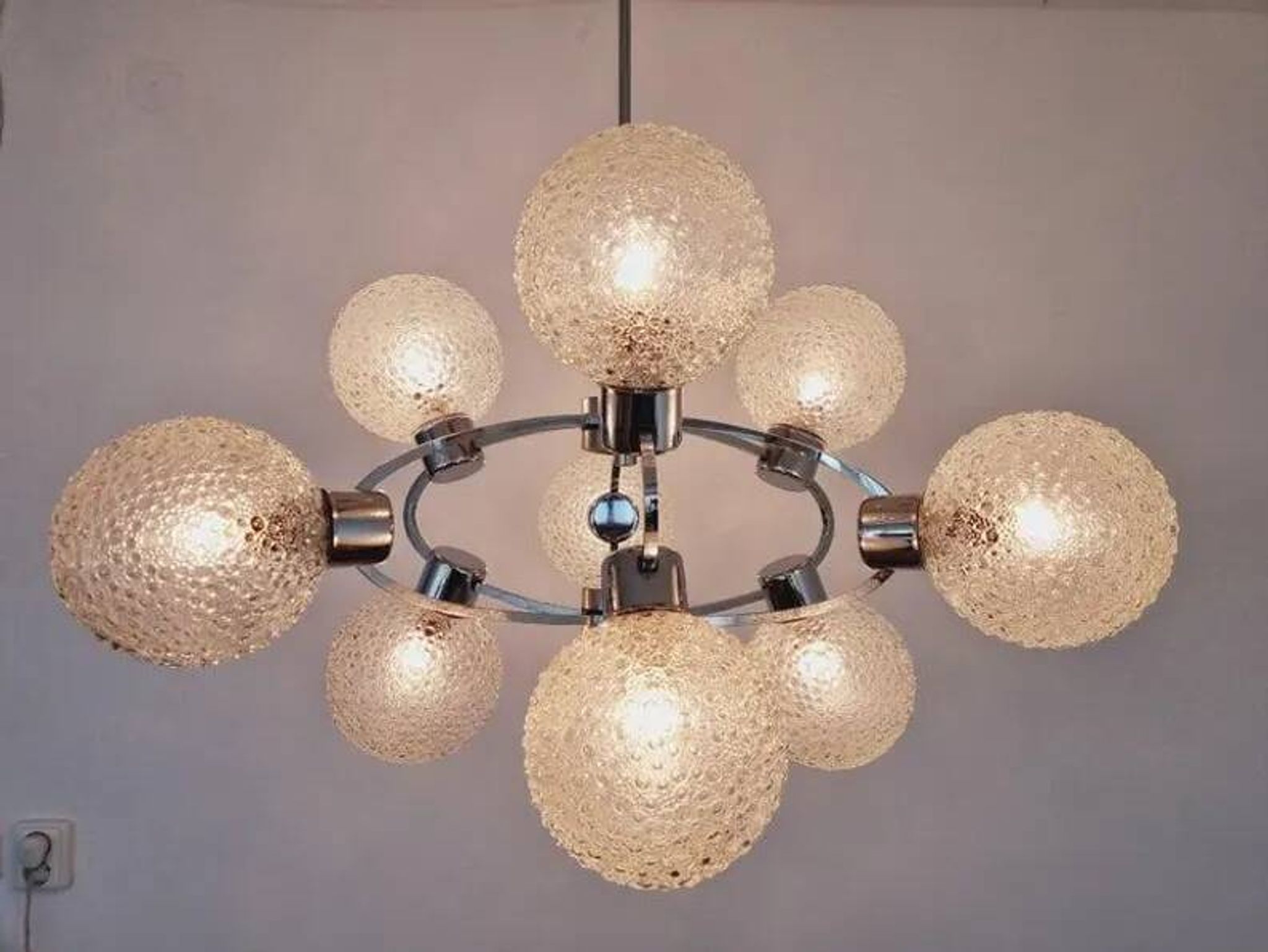 Large Midcentury Galaxy Sputnik Chandelier, Germany, 1970s