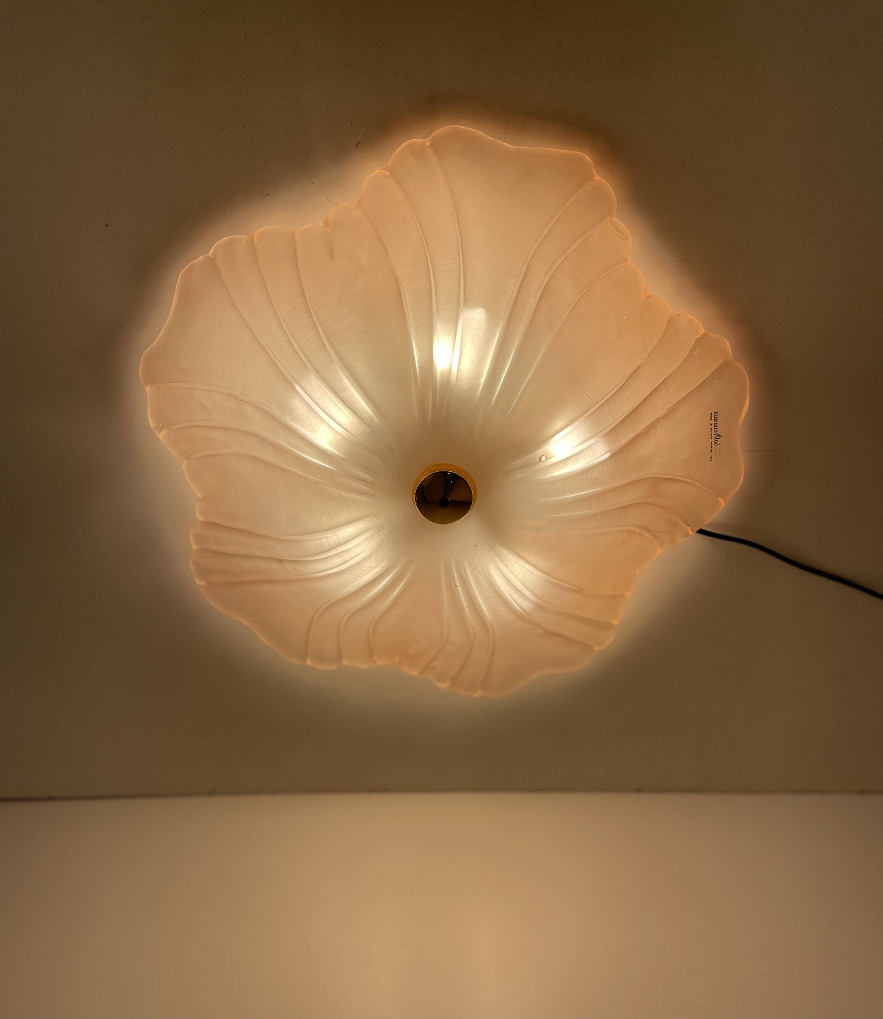Flower Ceiling Lamp by Murano Due, 1980s