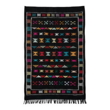 Small black Sabra rug 100x150 cm