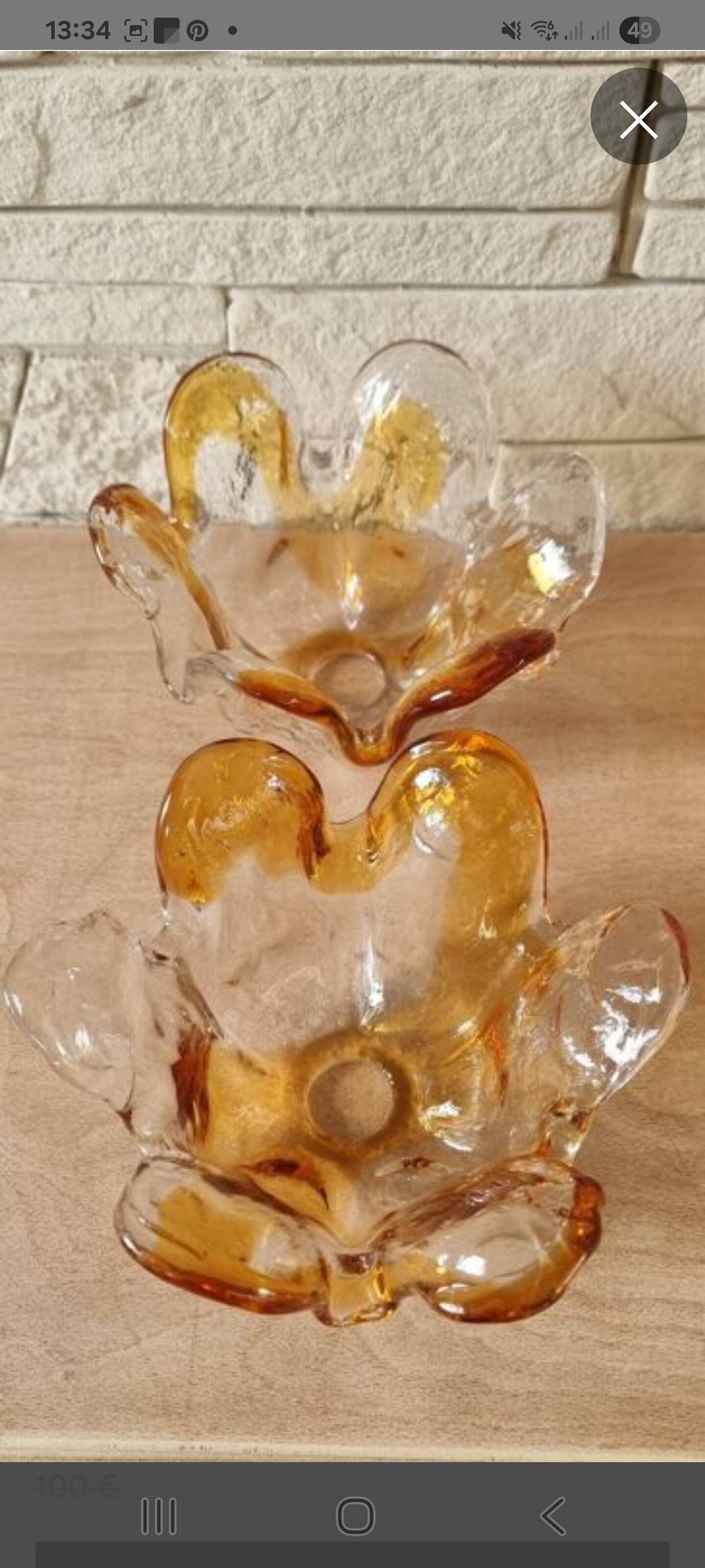 Set of 4 Murano glass tulips