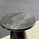 Black solid mango side table (monoxyle) with conical legs