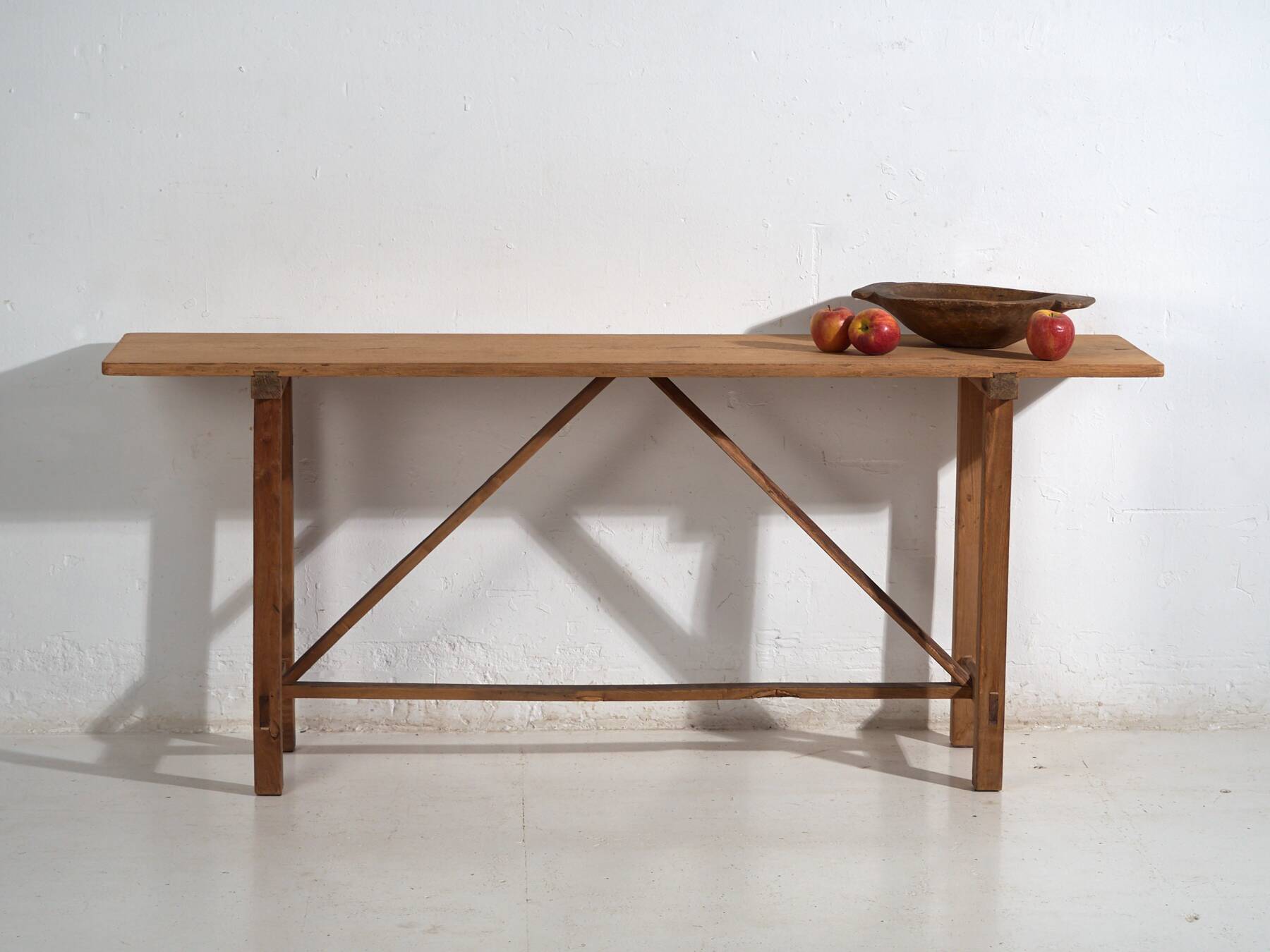 Antique Japanese work table in solid wood – wabi sabi console – Taishō–Showa period (c. 1910–1950)