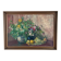 Large vintage original floral still life painting with fruit