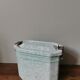 Vintage blue and white speckled enamelled metal lunch box